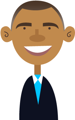 Barack-obama - - Barack Obama Drawing For Kids (400x400)