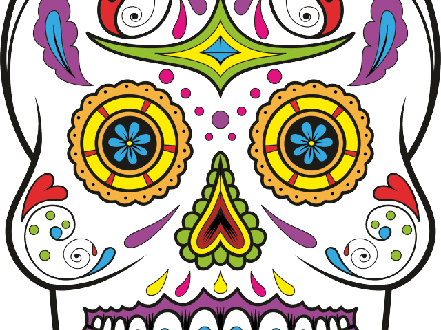 Day Of The Dead Clipart Candy Skull - Clipart Sugar Skull With Transparent Background (640x480)
