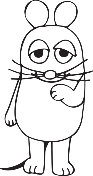 Cartoon Mouse Page Template, Clipart Images, Coloring - Maus Vektorgrafik (317x600)