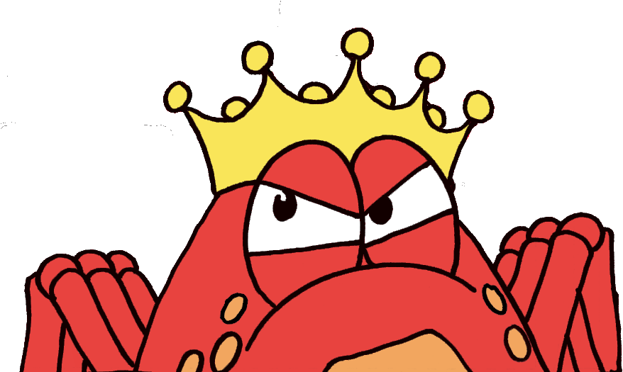 King Crabbie Looking Up To Left - Cartoon (884x526)