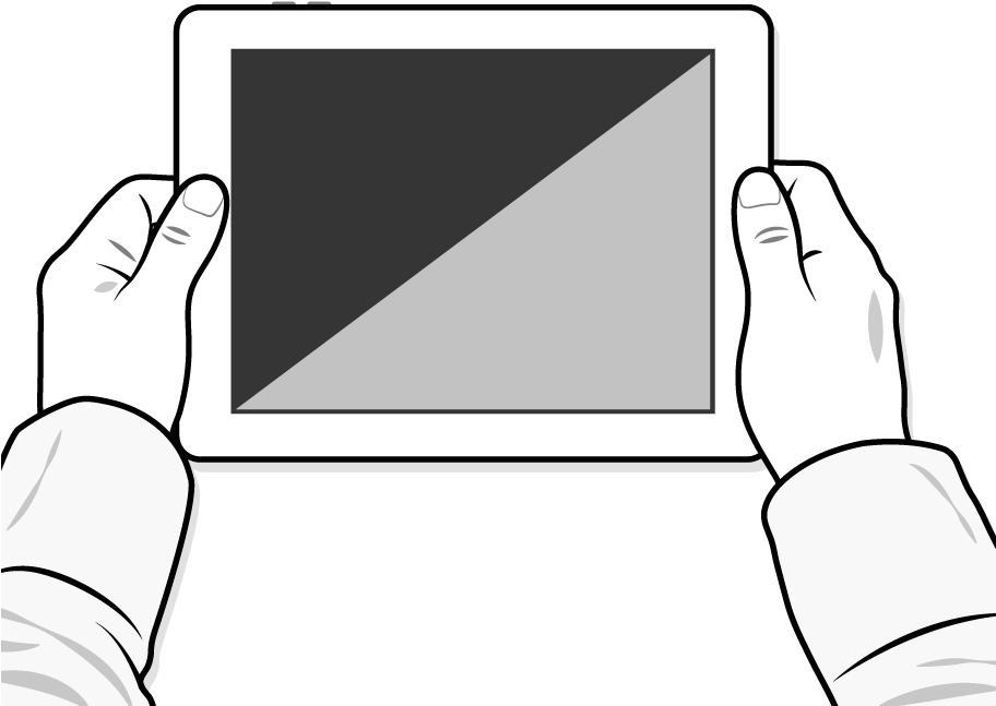 Tablet Ipad Computer In Hands Illustration - Tablet Ipad Computer In Hands Illustration (911x683)