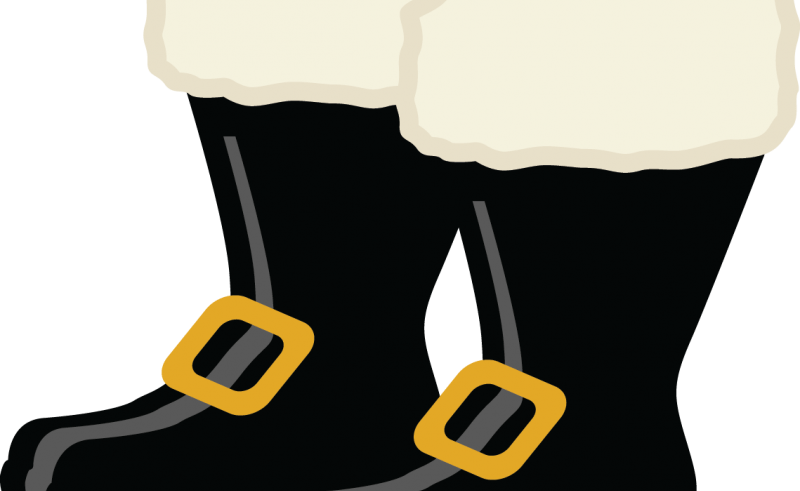 Santa's House Clipart Transparent Stock Techflourish - Cartoon Santa Boots (800x491)