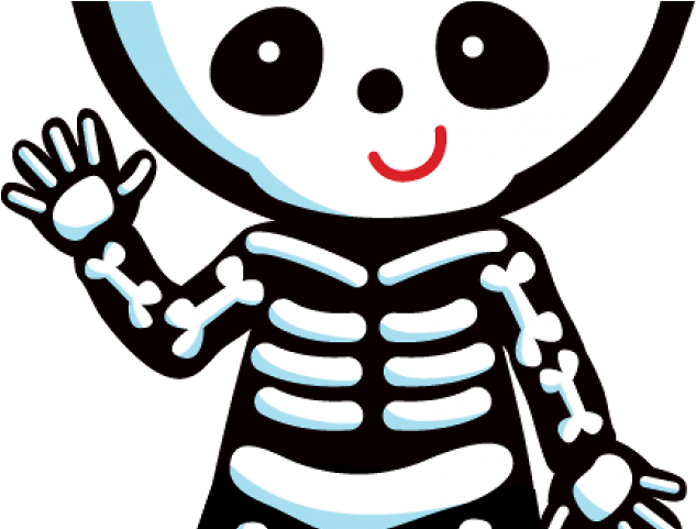 Bones Clipart Girl - Cute Skeleton Halloween Clip Art (640x480)