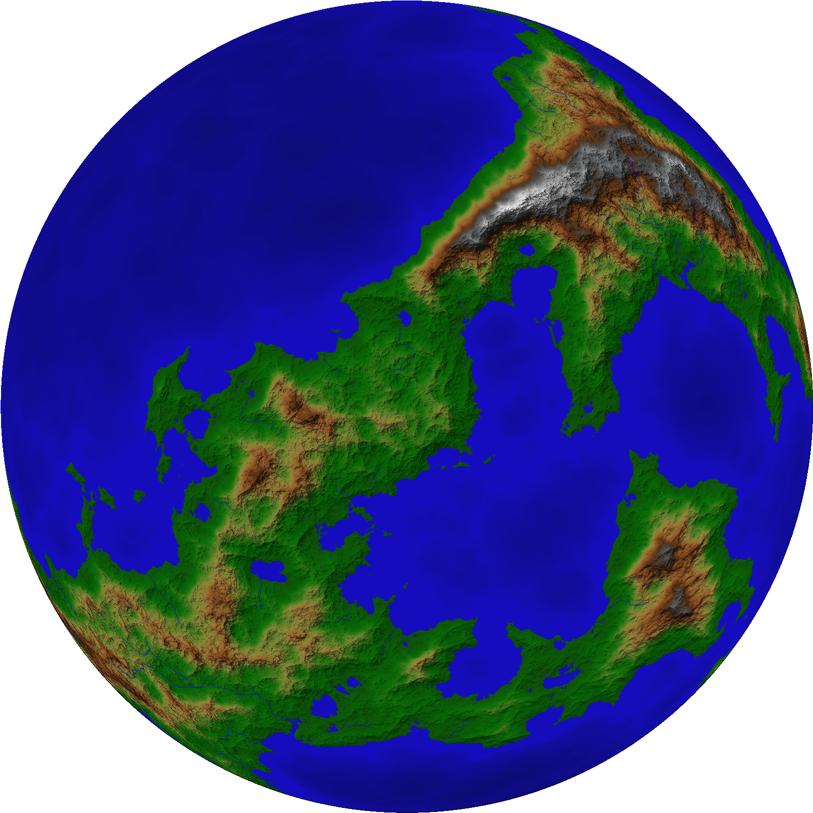 One Hemisphere Of The World Of The Chained Adept - Earth (1630x1620)