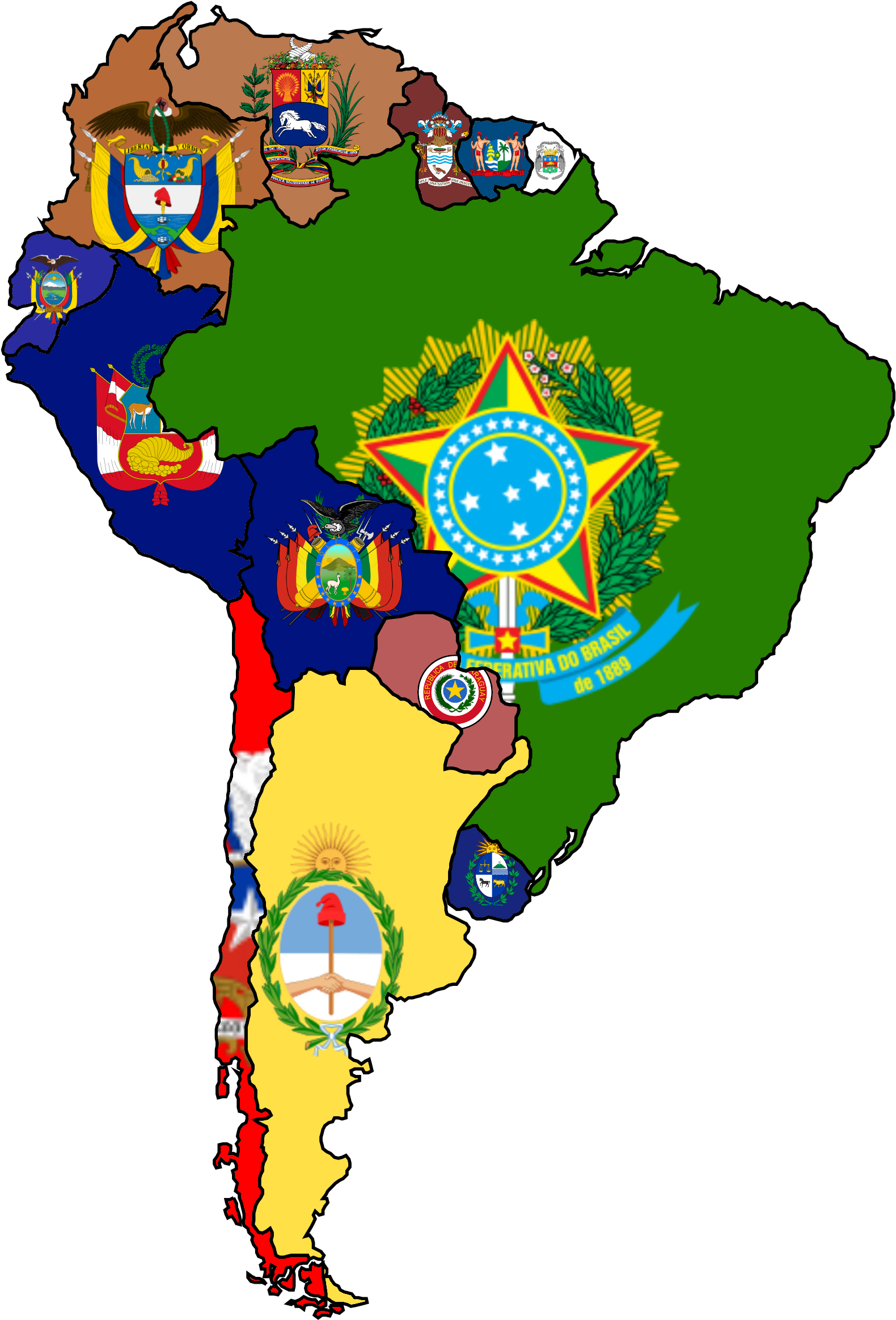 Ocsouth American Country Flags In The Style Of American - Map (1653x2400)