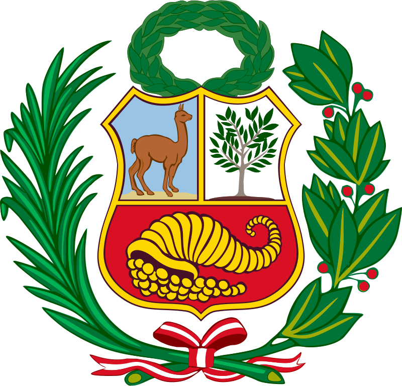 Coat Of Arms Of Peru Alternative Version - Flag Of Peru Symbol (800x768)