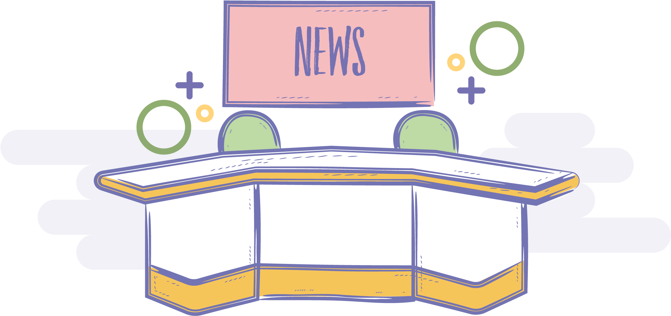 Leader Clipart Table - News Room Clipart (2368x1196)
