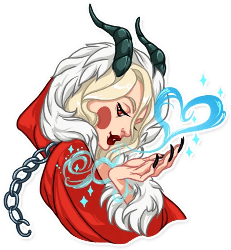 “lady Krampus” Stickers Set For Telegram - Леди Крампус Стикеры Телеграмм (512x512)