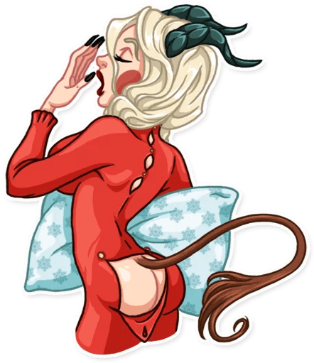 “lady Krampus” Stickers Set For Telegram - Леди Крампус Стикеры (512x512)