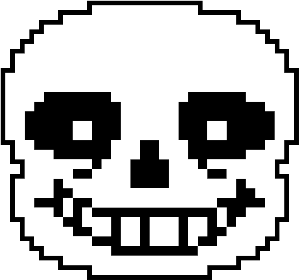 Sans Face Transparent - Sans Face Pixel Art (995x931)