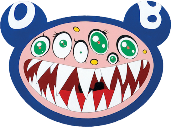 At His Exhibition Opening At Perrotin, Murakami Wore - Takashi Murakami Dob's March (546x405)