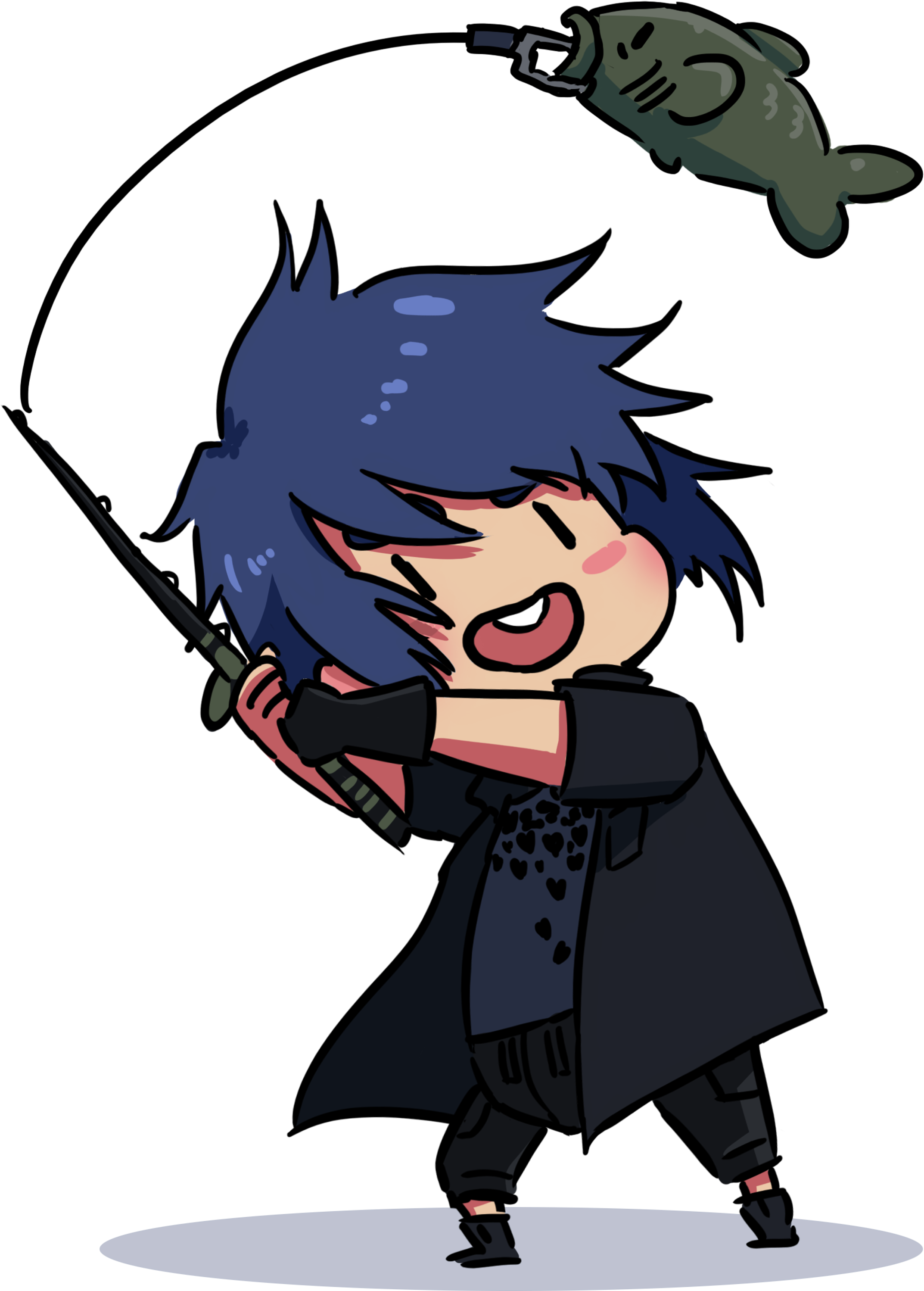 Image Transparent Stock Noctis Fishing Xv Anime Art - Final Fantasy Xv Chibi (3300x3300)