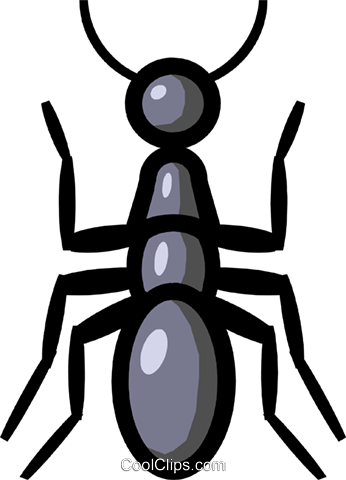 Symbol Of An Ant Royalty Free Vector Clip Art Illustration - Ant Clipart (346x480)
