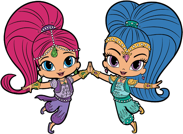 Shimmer And Shine Clipart Cartoon Clip Art - Shimmer And Shine Clipart (643x474)
