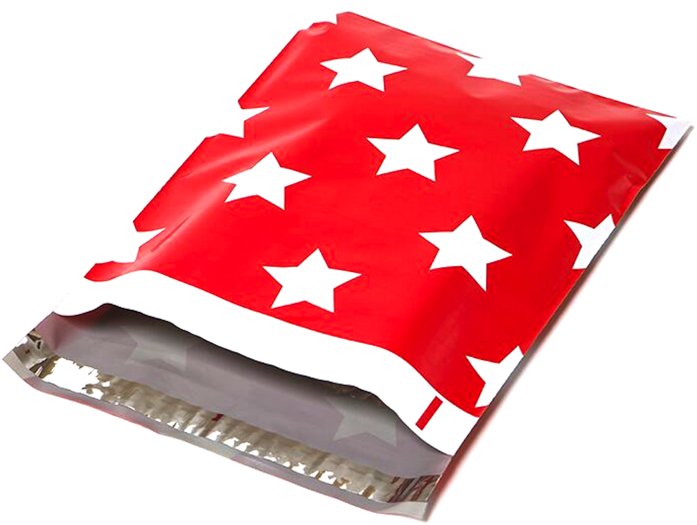 관심상품등록 >페이스북 >카카오톡 - 10x13 Red, White Designer Poly Mailers Shipping Envelopes (1018x768)