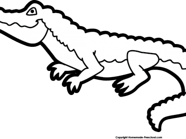 Alligator Clipart Cute Baby Snake - Alligator Clipart Black And White (640x480)