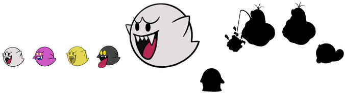 Metalshadowoverlord 3 7 8th Gen Paper Boos By Looneytunerian - Cartoon (700x213)