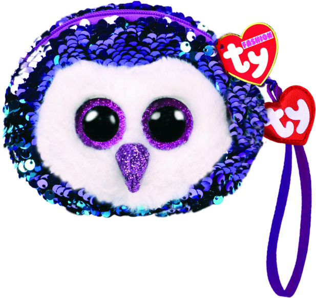 Moonlight The Purple Owl Sequin Wristlet Ty Fashion - Ty Sequin Wristlet (650x601)