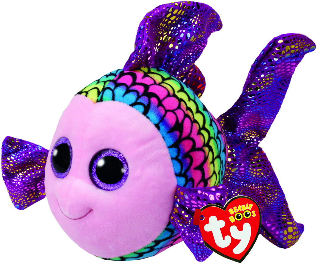 Ty Beanie Boo Flippy The Fish - Peluche Con Ojos Grandes Y Brillosos (1082x900)
