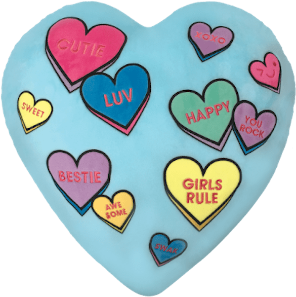 Blue Candy Hearts Valentine Pillow (600x600)