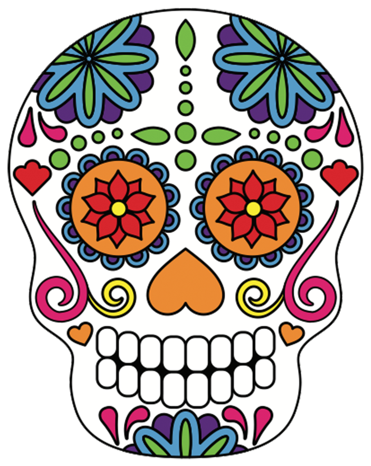 Skulls Pop Studios Props - Motif Mexicain À Colorier (819x1024)