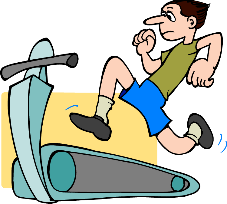 Man Running On Treadmill - نقاشی در مورد ورزش و سلامتی (750x674)