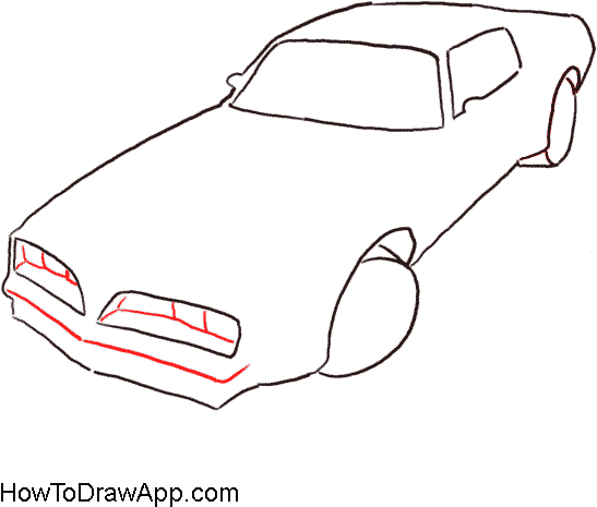 Pontiac Trans Am Drawing Step By Step - Cars Drawings Step By Steps (600x600)