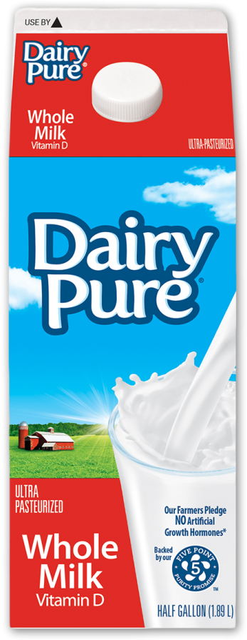 Dairypure Whole Milk Tuscan Dairy Farms - Dairy Pure Milk Half Gallon (547x900)
