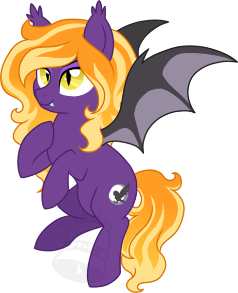 Tambelon, Bat Pony, Female, Mare, Oc, Oc - Cartoon (489x600)