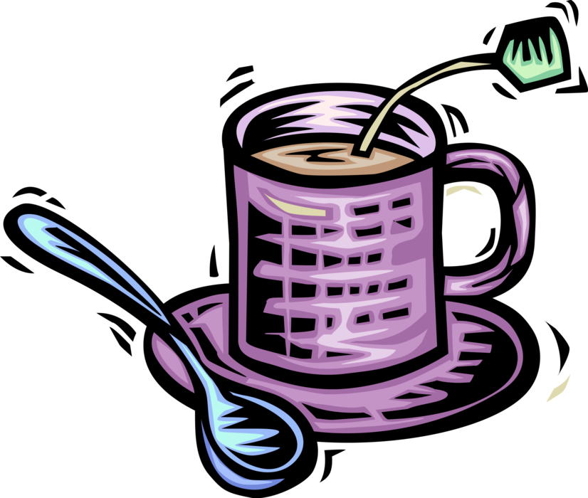 Vector Illustration Of Cup Of Steeped Tea In Teacup - Vector Illustration Of Cup Of Steeped Tea In Teacup (826x700)