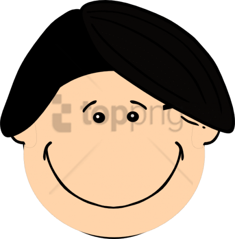 Free Png Smiling Dark Hair Boy Svg S 588 X 598 Px Png - Boy And Girl Face Cartoon (480x489)