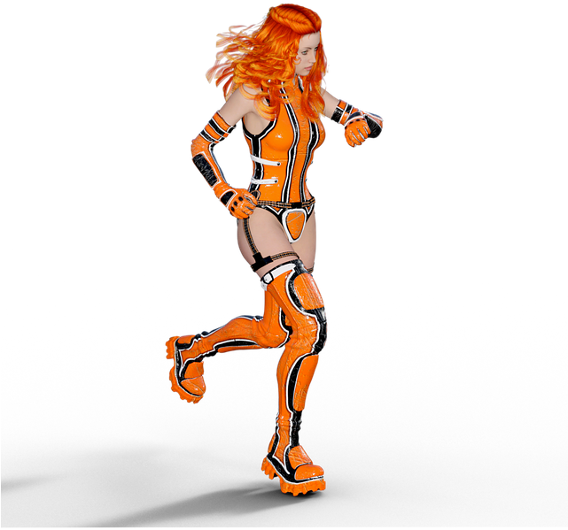 Forward, Woman, Sexy, Young, Run, Red Hair, Femininity - Illustration (640x640)