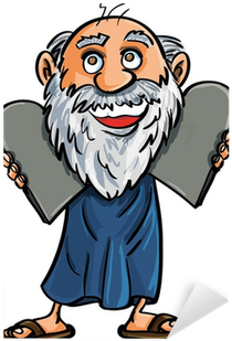 Cartoon Moses With The Ten Commandments Sticker • Pixers® - Homens Da Bíblia Desenho (400x400)