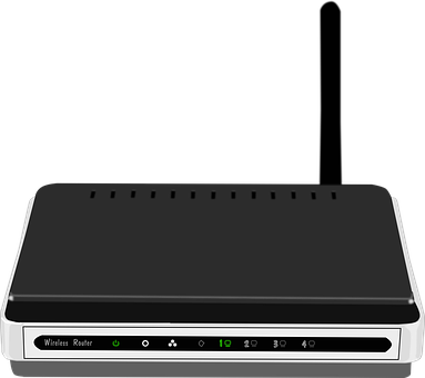 Wireless, Router, Switch, Network - Router Clipart (383x340)