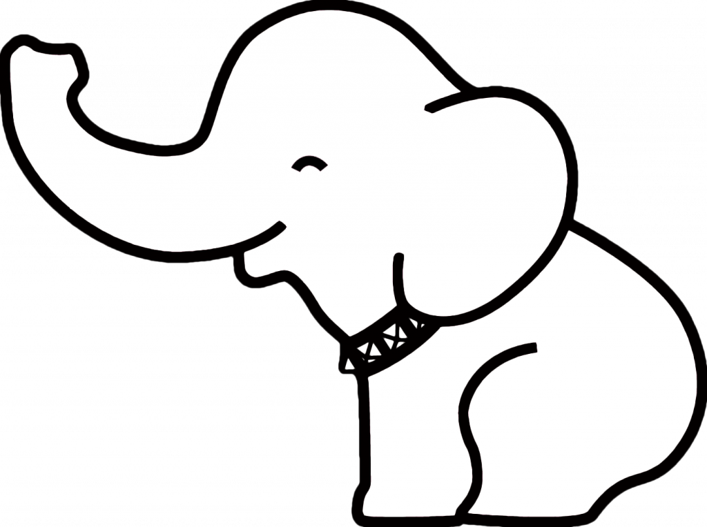Introducing Cartoon Elephant Outline Magic Free Download - Baby Elephant Easy Drawing (1024x764)
