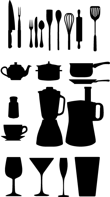 Kitchen Utensils Silhouette Vector Free Chef Chef Yhome - Kitchen Vector (374x667)