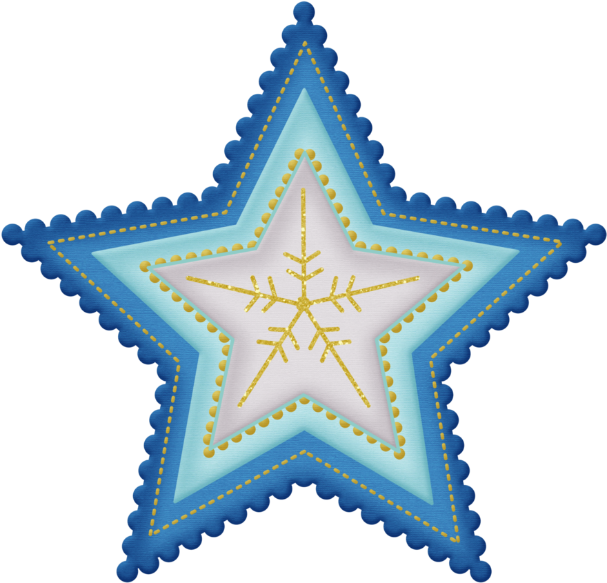 Jss Heavenly Star Flake Blue Light ~ - Star Scrap Xmas Png (900x880)