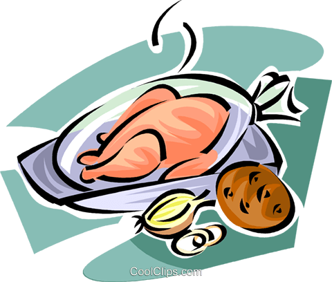 Roast Poultry Royalty Free Vector Clip Art Illustration - Illustration (480x408)