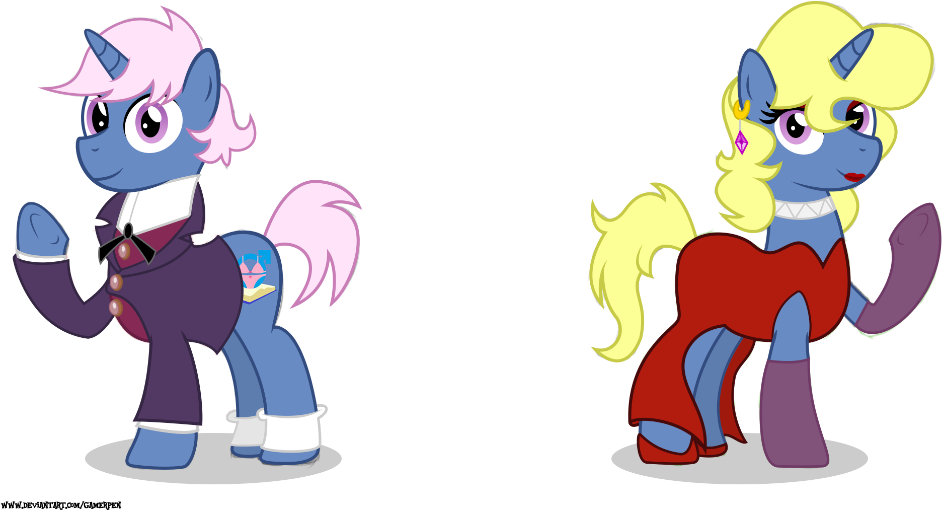 Gamerpen, Before And After, Clothes, Crossdressing, - Cartoon (1900x1100)