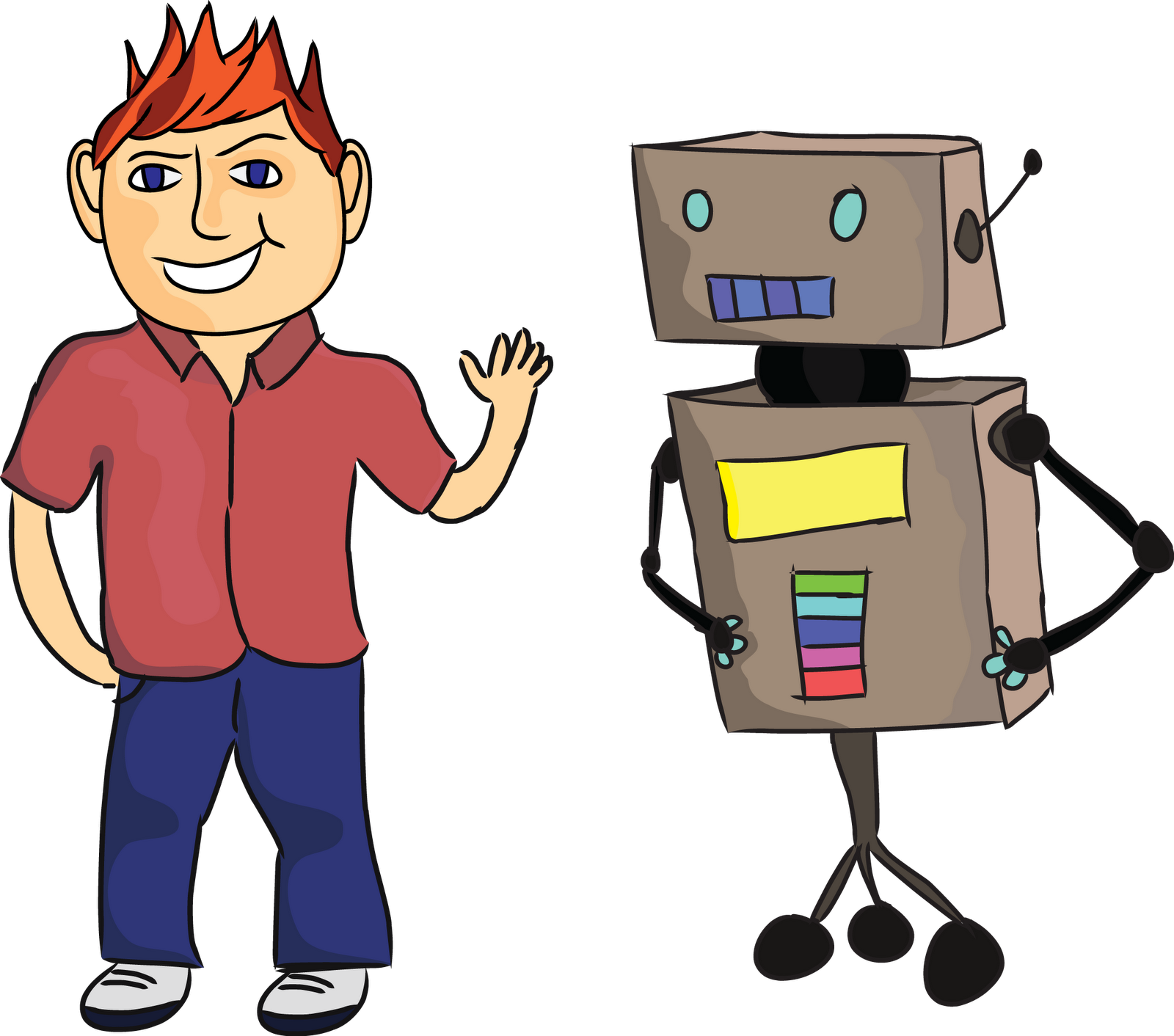 Blake Has A Super Heroic Robot Friend When He Sleeps - Cartoon (1600x1412)