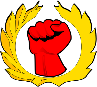 Fist, Union, Gauntlet, Happy, Labour - Labor Day Clip Art (377x340)