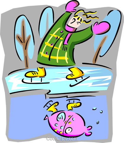 Skating In Winter Royalty Free Vector Clip Art Illustration - Skating In Winter Royalty Free Vector Clip Art Illustration (418x480)