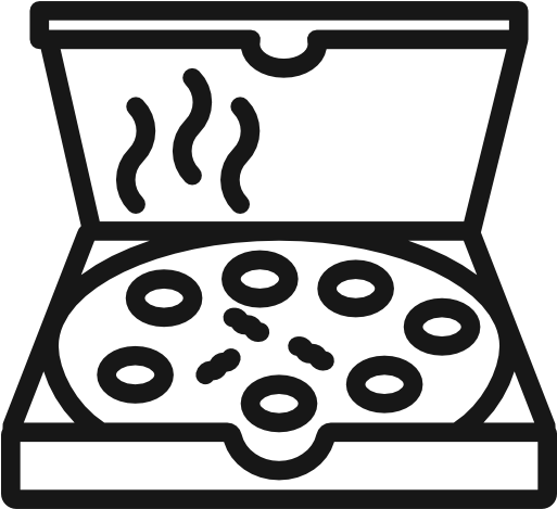 0 - Pizza Box Clip Art Black And White (512x512)