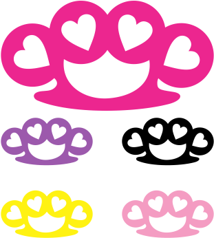 Brass Knuckles With Hearts Decal - Brass Knuckles With Hearts (400x400)