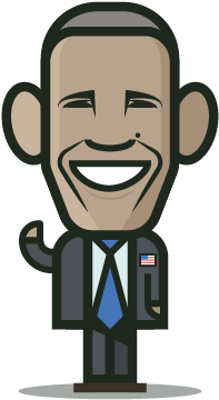 Loogmoji Of Barrack Obama - Cartoon (500x500)