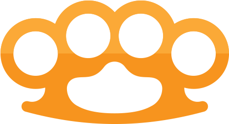 Stylized Image Of Brass Knuckles - Circle (500x500)