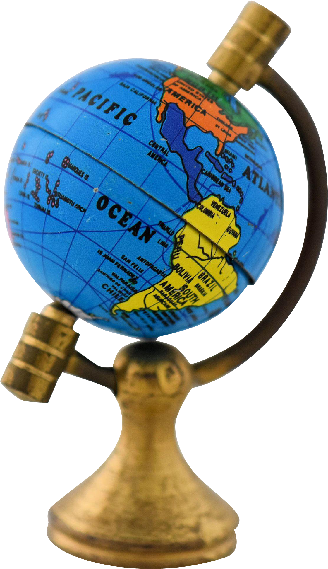Vintage Solid Brass Holland Dollhouse Miniature World - Globe (1941x1941)
