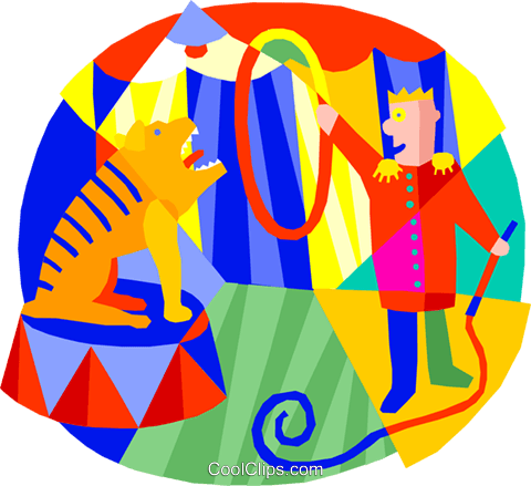 Lion Tamer At The Circus Royalty Free Vector Clip Art - Lion Tamer At The Circus Royalty Free Vector Clip Art (480x439)