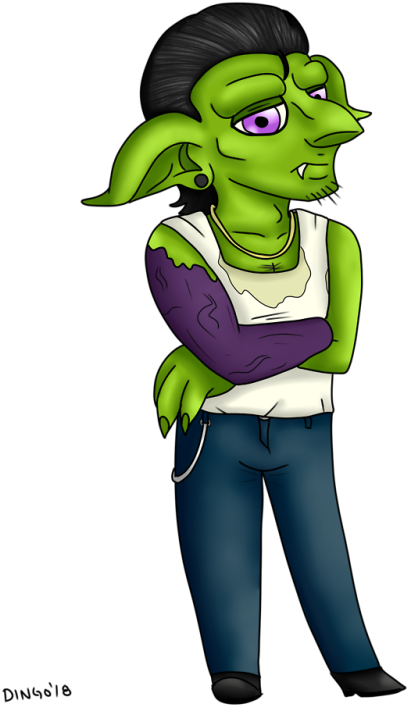Featuring My Oc Thelma-louise, @dumpsterdragon's Goblin - Cartoon (500x720)