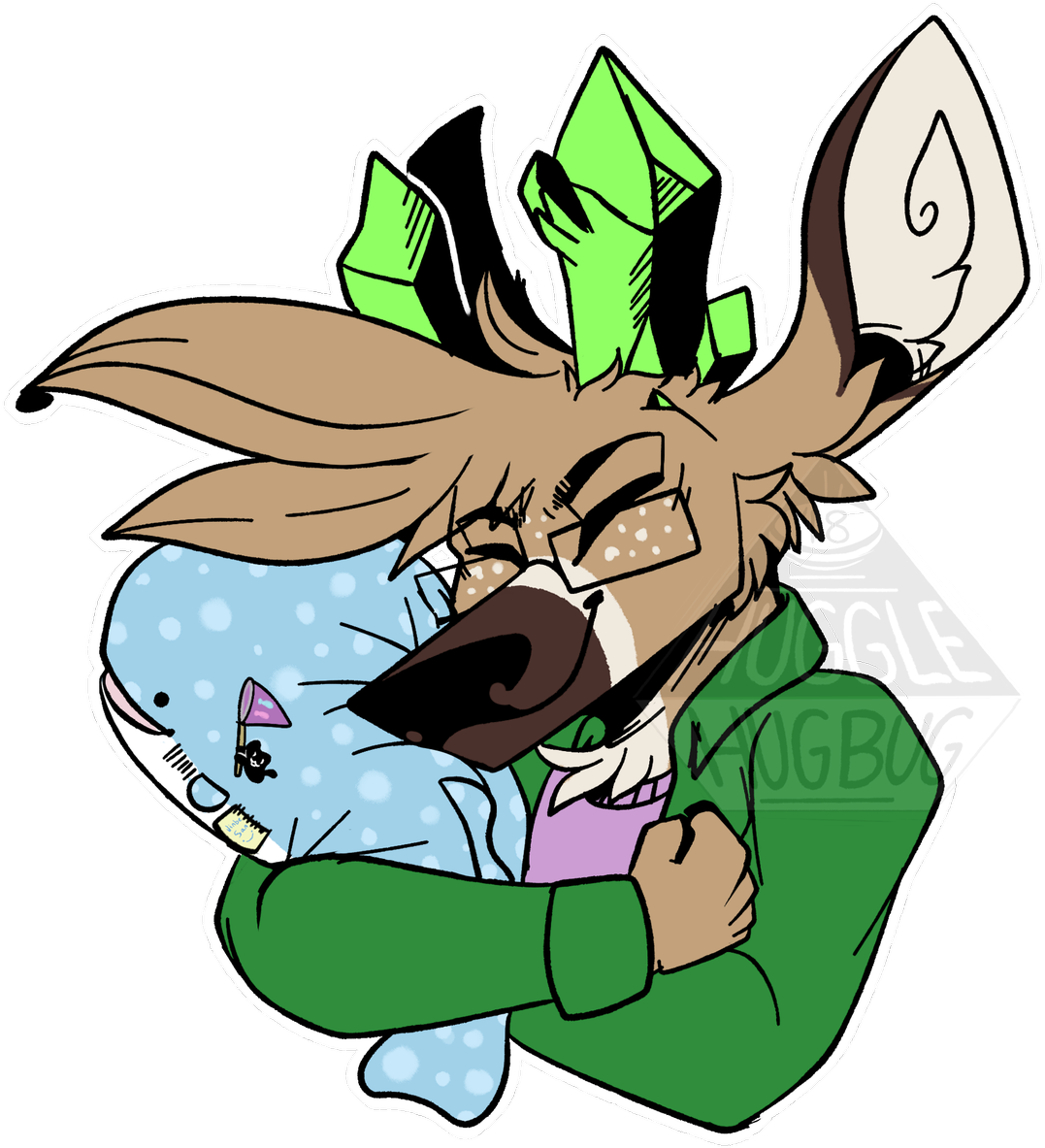 The Name's Huggle My Fursona Is A Deer With Crystal - Cartoon (1200x1200)